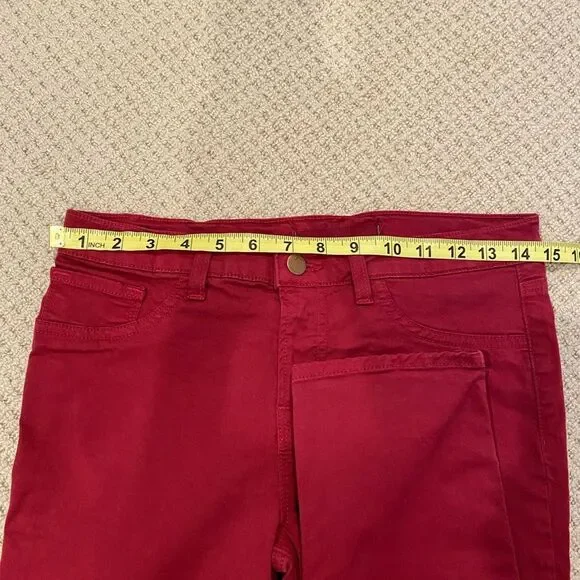 J Brand Women's Cotton Twill Jeans in Black Cherry Red Size 28 - Picture 7 of 9